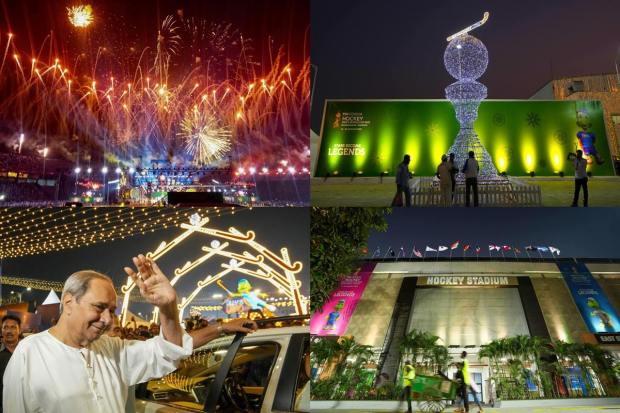 The Hockey World Cup 2023 started in Odisha's Cuttack’s Barabati Stadium in Odisha with a breathtaking and scintillating extravaganza. Over 50, 000 people and several ministers were present along with Odisha CM Naveen Patnaik. The CM visited the Olly Land, which is the official mascot of the FIH Men's Hockey World Cup to be held at Kalinga stadium. The area, which is designed with multiple fan parks and restaurants, has a sense of mysticism and wonder. The Olly Land has been set up at Kalinga stadium, Birsa Munda stadium at Rourkela and Puri beach to take the hockey World Cup fervour across the state. (PTI Image)
