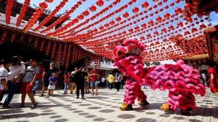 In Beijing, many worshippers offered morning prayers at the Lama Temple but the crowds appeared to be smaller compared to pre-pandemic days.