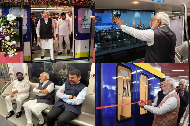 Prime Minister Narendra Modi launched the two new metro lines in the western state of Maharashtra, namely Line 2A and 7, which rub between Mogra and Gundavali stations. In a video, which was shared by a news agency, the PM can be seen boarding a train and waving at the crowd waiting for him. He also interacted with the workers and women of the metro rail. These metro lines pass from two important roads in Mumbai, i.e Link Road and Western Express Highway. They are expected to carry three-four lakh passengers on a daily basis. (PTI Image)
