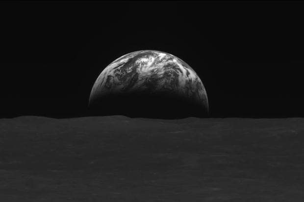 The images, which were taken from December 24 to January 1, showed the Earth and the lunar surface. They were taken from a distance of less than 120 kilometers above the lunar surface, KARI said. (Twitter/@kari2030) 