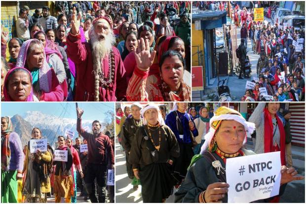 Locals took part in a protest rally against the National Thermal Power Corporation (NTPC) project in the landslide-hit Joshimath town of Chamoli district, Uttarakhand, on Friday.Local people allege that the digging of a tunnel (12 km) for the 520 MW Tapovan Vishnugarh hydroelectric project exacerbated the subsidence in the area. However, NTPC denied it.From Joshimath town, the tunnel is one kilometer away and at least a kilometer below the ground, informed state-owned NTPC to the power ministry, explaining its project has no role in the subsidence of the region.
