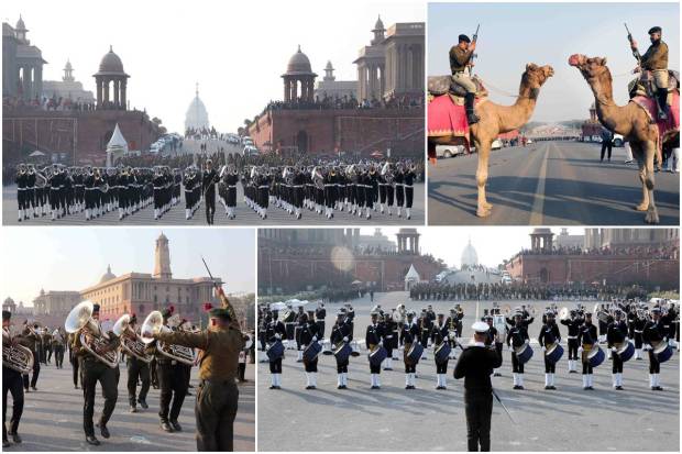 Rehearsals for the Beating the Retreat ceremony are taking place in the national capital Delhi. It denotes the end of Republic Day festivities in the country. The ceremony is conducted on the evening of 29th January, the third day after Republic Day. It is organized by Section D of the Ministry of Defence.The bands of the three wings of the military - Indian Air Force, Indian Army, and Indian Navy - perform the ceremony. Pipe bands from the Army, and (from 2016) a formation of bands of the Central Armed Police Forces (CAPF) and the Delhi Police (DP) also take part in it. The venue is New Delhi's Raisina Hills and an adjacent square, Vijay Chowk.In 1955, the ceremony was started and has been a hallmark of Republic Day celebrations ever since. Here are some of the pictures from the rehearsals of the Beating the Retreat ceremony. Have a look and enjoy!