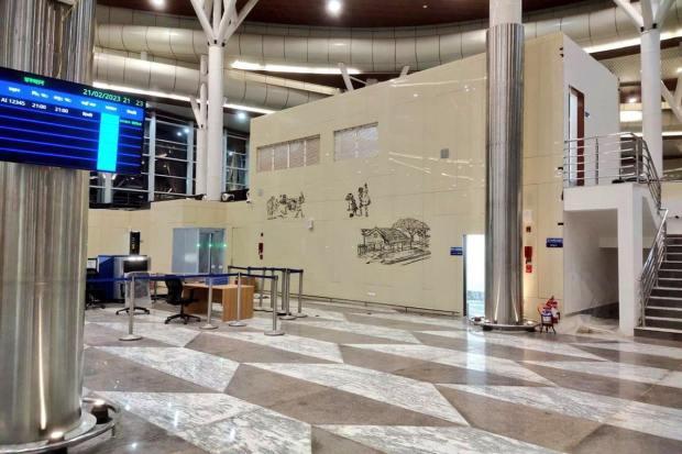 The airport capable of handling 300 passengers during peak hours features an aesthetically pleasing interior design. Its AGL and navigation and communication systems are based on the International Civil Aviation Organization. (Twitter/@BSYBJP)