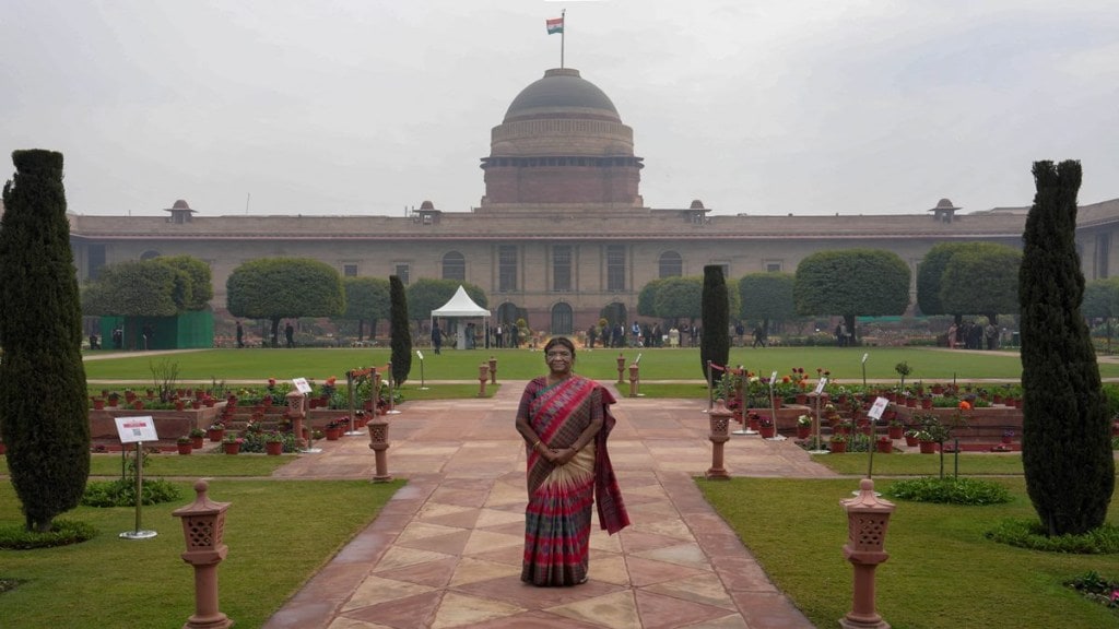 President Droupadi Murmu visits the Rashtrapati Bhavan gardens 'Amrit Udyan' ahead of the opening of Udyan Utsav- 2023, in New Delhi, Sunday, Jan. 29, 2023. (PTI Photo)
President Droupadi Murmu visits the Rashtrapati Bhavan gardens 'Amrit Udyan' ahead of the opening of Udyan Utsav- 2023, in New Delhi, Sunday, Jan. 29, 2023. (PTI Photo)