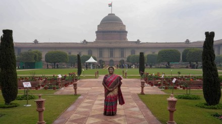 President Droupadi Murmu visits the Rashtrapati Bhavan gardens 'Amrit Udyan' ahead of the opening of Udyan Utsav- 2023, in New Delhi, Sunday, Jan. 29, 2023. (PTI Photo)
President Droupadi Murmu visits the Rashtrapati Bhavan gardens 'Amrit Udyan' ahead of the opening of Udyan Utsav- 2023, in New Delhi, Sunday, Jan. 29, 2023. (PTI Photo)