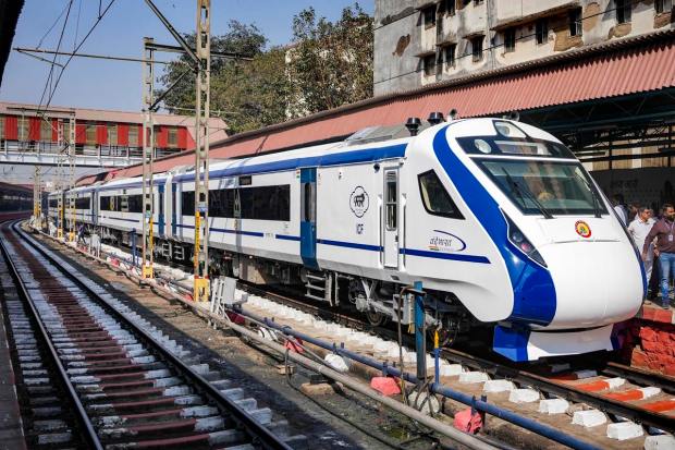 The train is equipped with state-of-the-art passenger amenities, such as air-conditioned cabins. It reduces journey time by 25 percent to 45 percent. (PTI Photo)