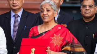 Union finance minister Nirmala Sitharaman on her way to present the Union Budget