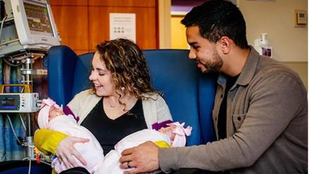 Britney Alba and her husband were blessed with MoMo twins 
(Twitter/ UAB)