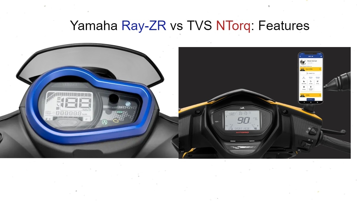 The TVS Ntorq 125 gets a fully digital instrument console with a built-in lap timer. The scooter also gets SmartXconnect suite allowing a rider to pair their smartphone via Bluetooth and receive alerts for missed calls, messages, and access turn-by-turn navigation. The Ray-ZR gets Bluetooth-enabled Y-connect App which comes factory fitted in all models. The app assists a host of features such as fuel consumption tracker, last parking location, revs dashboard etc.