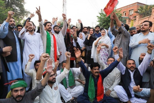 Former Pakistan Prime Minister Imran Khan faces a court-ordered arrest by police in the eastern city of Lahore on Wednesday amid clashes between his supporters and law enforcement personnel. (Reuters photo)