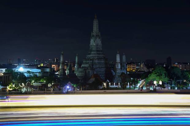 A view of the Temple of Dawn after lights were turned off for Earth Hour, in Bangkok, Thailand. REUTERS