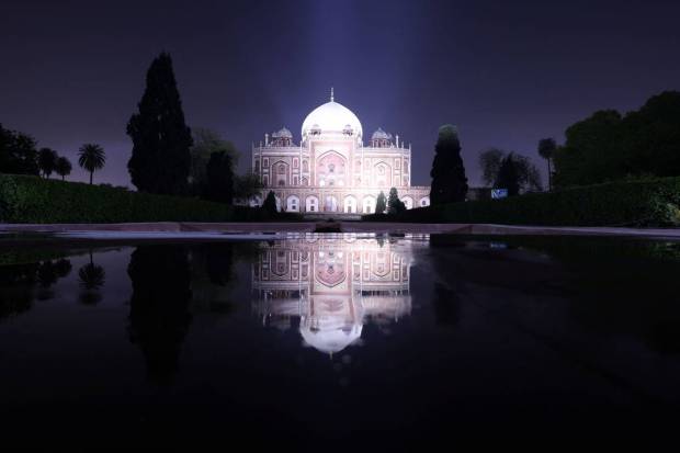 A view shows Humayun's Tomb before the lights were turned off for Earth Hour in New Delhi, India. REUTERS