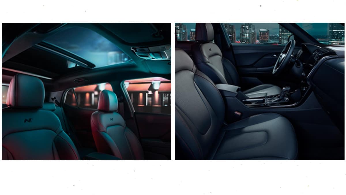 Inside, the Creta N Line Night Edition continues the theme of black and the same is visible on the steering wheel and gear knob. The black is contrasted with red stitching giving it a very sporty look.