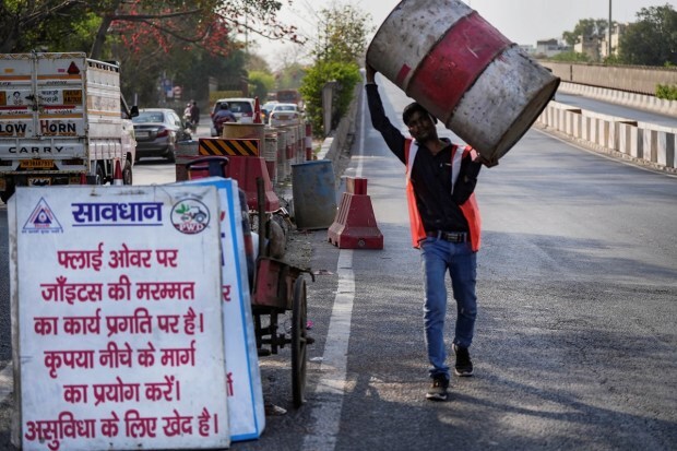 The repair work of the Chirag Delhi flyover began from Sunday and the work on each carriageway will take 25 days. (PTI photo)