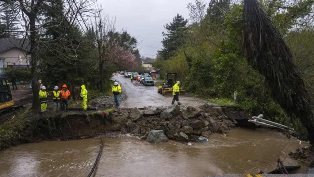Atmospheric river floods California towns, brings rain, snow