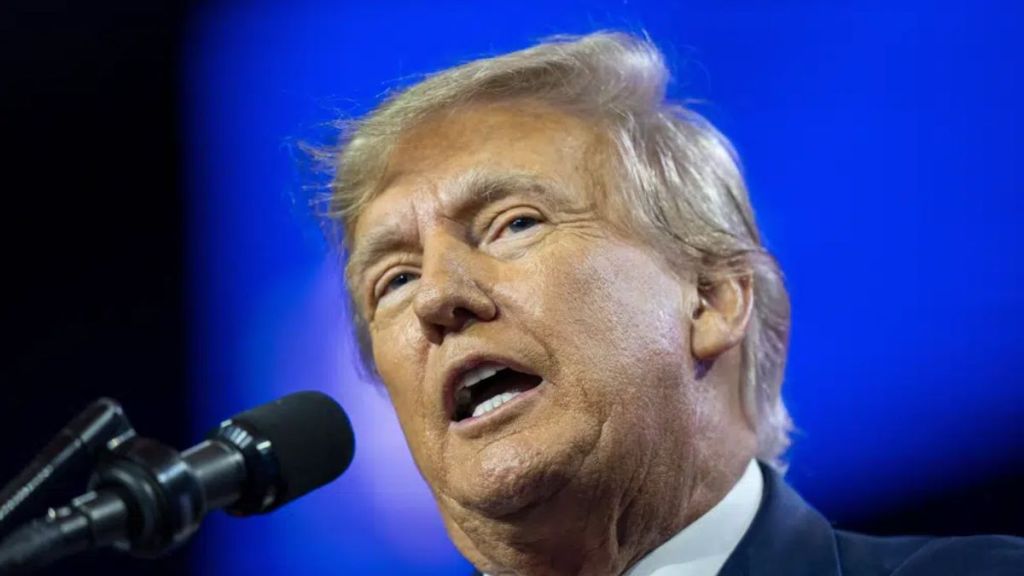 Former President Donald Trump speaks at the conservative political action conference CPAC 2023