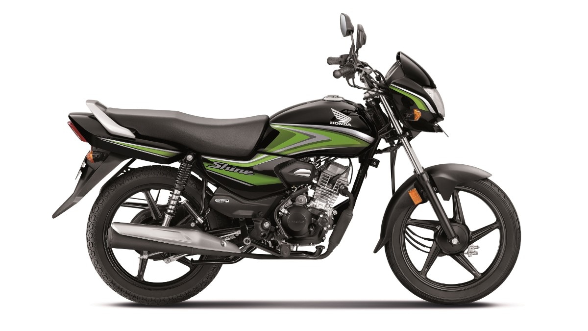 Check out the Black with Green stripes variant of the entry-level Shine.