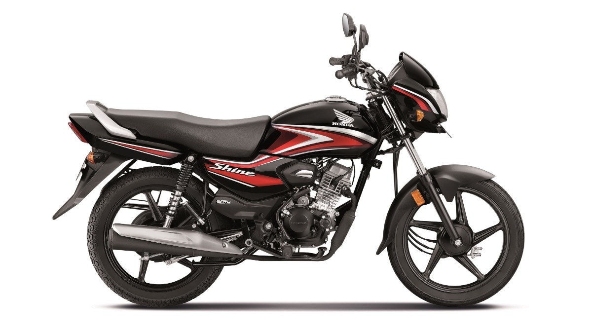 Check out the Black with Red stripes paint scheme of this commuter motorcycle.