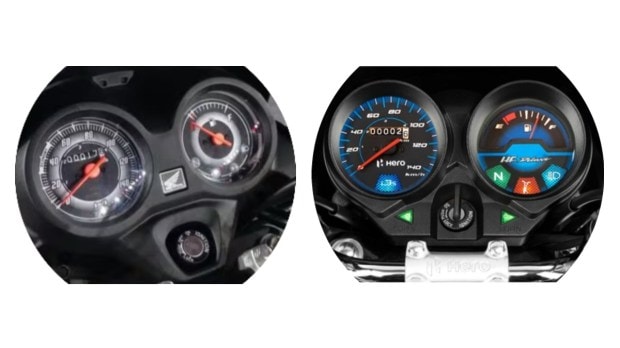 Honda Shine 100 vs Hero HF Deluxe (Instrument Cluster)