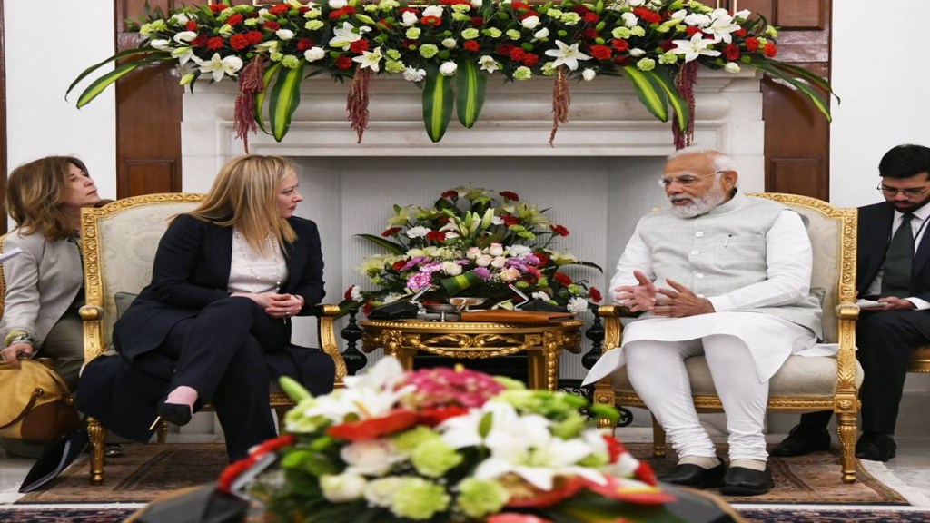 PM Modi with Giorgia Meloni PM Modi with Giorgia Meloni