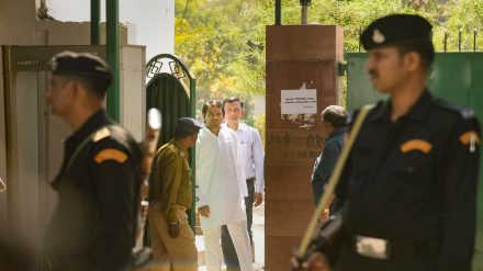 Bihar Minister and RJD MLA Tej Pratap at the residence of former Bihar chief minister Rabri Devi during a visit of CBI officials in connection with further probe in the land for jobs scam case, in Patna, Monday, March 6, 2023. (PTI Photo) Bihar Minister and RJD MLA Tej Pratap at the residence of former Bihar chief minister Rabri Devi during a visit of CBI officials in connection with further probe in the land for jobs scam case, in Patna, Monday, March 6, 2023. (PTI Photo)