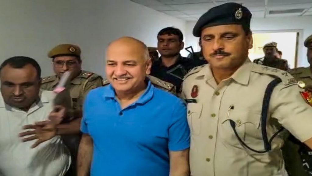 AAP leader and former Delhi deputy chief minister Manish Sisodia being brought to Rouse Avenue Court in connection with the Delhi excise policy case, in New Delhi, Friday, March 10, 2023. (PTI Photo)