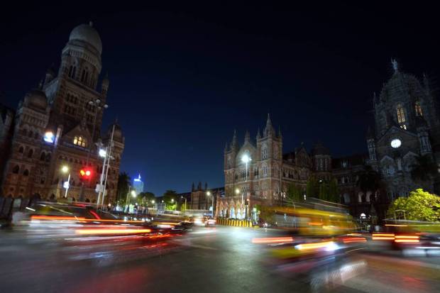 Mumbai: A view of Chatrapati Shivaji Maharaj Terminus and BMC headquarters without light during the 'Earth hour', in Mumbai. (PTI Photo)