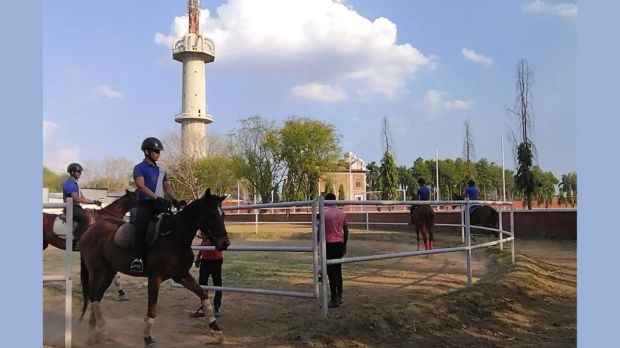Students practicing horse riding at Scindia School. Image Credit: Sugandha Jha