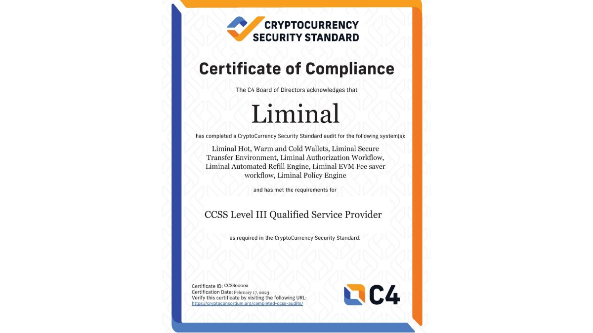 Digital wallet-based Liminal secures CryptoCurrency Security Standard  certification - Blockchain News | The Financial Express
