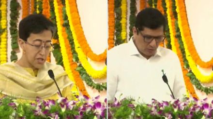 AAP MLAs Atishi and Saurabh Bharadwaj took oath as Delhi ministers. (Photo: ANI)