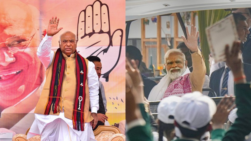 Congress president Mallikarjun Kharge, Prime Minister Narendra Modi. Congress president Mallikarjun Kharge, Prime Minister Narendra Modi.