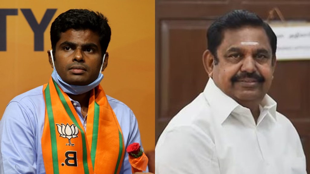BJP state unit president K Annamalai (L); E Palaniswami (R) BJP state unit president K Annamalai (L); E Palaniswami (R)