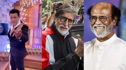 Film stars Govinda, Amitabh Bachchan and Rajinikanth.