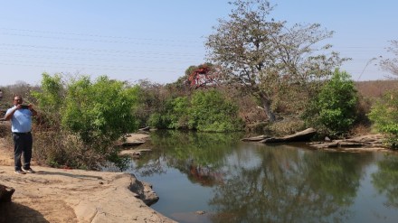 At Wyndham Falls: Going back 10,000 years in time!
