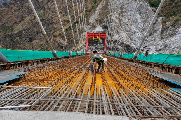 The cable-stayed portion of Anji bridge is 472.25 metres while the total length of the bridge is 725.5 metres, which is divided into four parts including an embankment. (PTI photo)