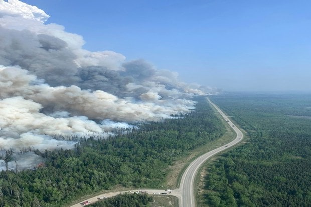 2,000 hectares planned ignition is successfully completed on the Stoddart Creek wildfire, on Saturday in Stoddart Creek, British Columbia. The operation achieved its objective of removing unburnt, highly susceptible understory fuels and timber between the fire's westernmost edge and Highway 97 and has reduced the likelihood of further spread west across the highway. (AP)
