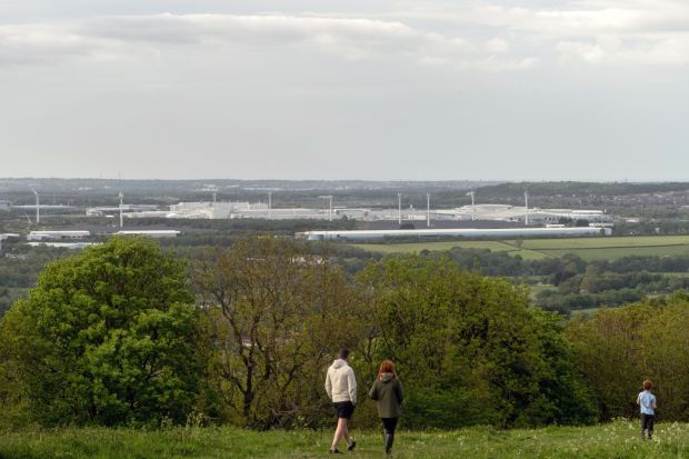 Nissan Motor Co. plant from Penshaw Hill in Sunderland
