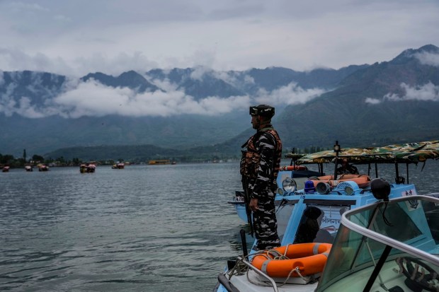 A soldier on alert ahead of the meeting. (AP Photo)
