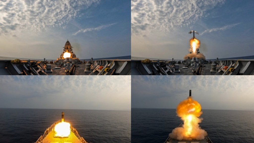 INS Mormugao hits `Bulls Eye’ with BrahMos supersonic cruise missile firing. More export orders expected INS Mormugao hits `Bulls Eye’ with BrahMos supersonic cruise missile firing. More export orders expected