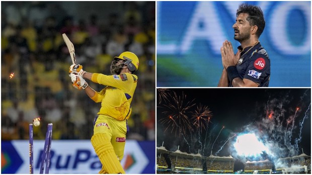 In yesterday's IPL match held on May 23, Tuesday, the Chennai Super Kings emerged victorious over the Gujarat Titans in the first qualifier of IPL 2023. The match took place at the MA Chidambaram Stadium in Chennai, and as a result of this win, the Chennai Super Kings secured a spot in the final. The CSK bowlers played a crucial role in this victory, displaying discipline and taking wickets consistently. This triumph was particularly significant as it marked the first time that Chennai Super Kings managed to defeat the defending champions, who had won all three previous encounters between the teams. While Rashid Khan's late scoring of 30 runs did cause a temporary concern for the MS Dhoni-led side, he was ultimately dismissed by Tushar Deshpande in the penultimate over. Chennai Super Kings achieved a total of 172 runs for the loss of 7 wickets in their 20 overs, while the Gujarat Titans were all out for 157 runs in the same number of overs. The final score revealed that CSK won by a margin of 15 runs at the MA Chidambaram Stadium in Chennai. Here’s some of the best moments framed from this remarkable faceoff.