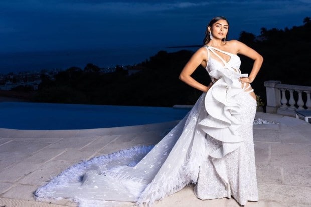 Mrunal Thakur poses at the 76th Cannes Film Festival. (Instagram Photo)