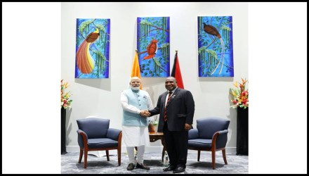 PM modi meet with James Marape PM modi meet with James Marape