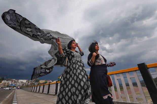 Jammu: Clouds hover in the sky, in Jammu. (PTI Photo)
