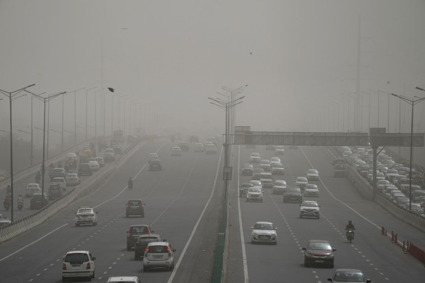 On Tuesday, strong winds swept the city, raising dust and leaving a thick blanket of haze over it. The PM10 pollution has soared to hazardous levels. (PTI photo)