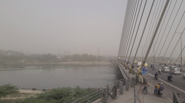 According to meteorologists, the dusty conditions occurred due to a combination of intense heat in northwest India over the past five days, parched soil due to the absence of rainfall and strong winds that have persisted since midnight. (PTI photo)