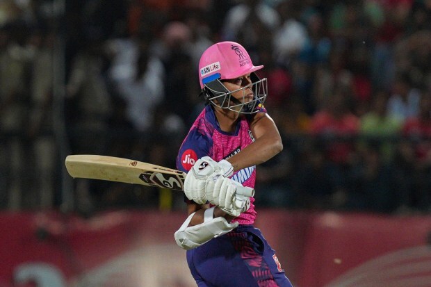 Rajasthan Royals’ left-handed opener star Yashasvi Jaiswal has scored 575 runs at an average of 47.92 and a strike-rate of 166.18, including a century and four fifties. (Photo: PTI)