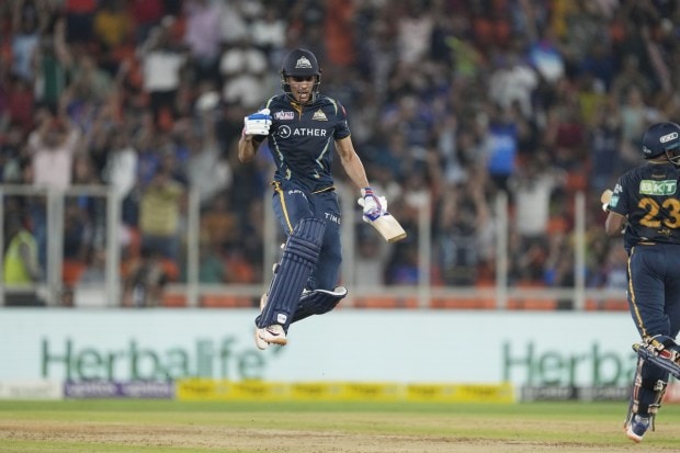 Gujrat Titans' Shubman Gill celebrates his century during the Indian Premier League qualifier cricket match between Gujarat Titans and Mumbai Indians in Ahmedabad on Friday. (Photo: AP)