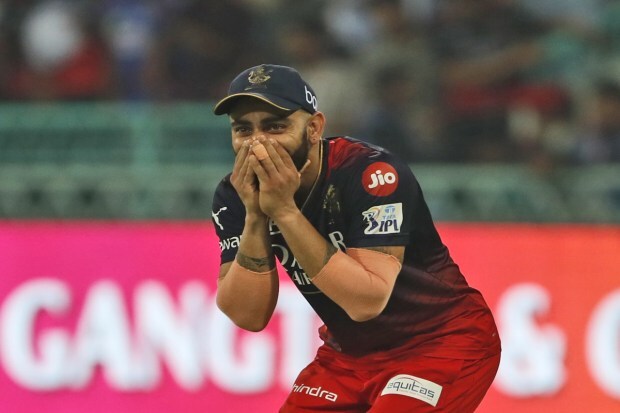 RCB's Virat Kohli gestures towards the end of the game during the Indian Premier League (IPL) cricket match between Lucknow Super Giants and Royal Challengers Bangalore in Lucknow on Monday. (Photo: AP)