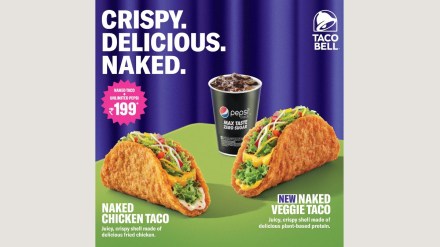 The Naked Veggie Taco joins the ranks of its subsidiary, Naked Chicken Taco. The Naked Veggie Taco joins the ranks of its subsidiary, Naked Chicken Taco.