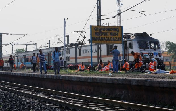Indian Railways has commenced the operation of passenger trains on the tracks in Odisha's Bahanaga Bazar railway station. The tracks suffered severely damaged due to the triple train accident. (Reuters Photo)